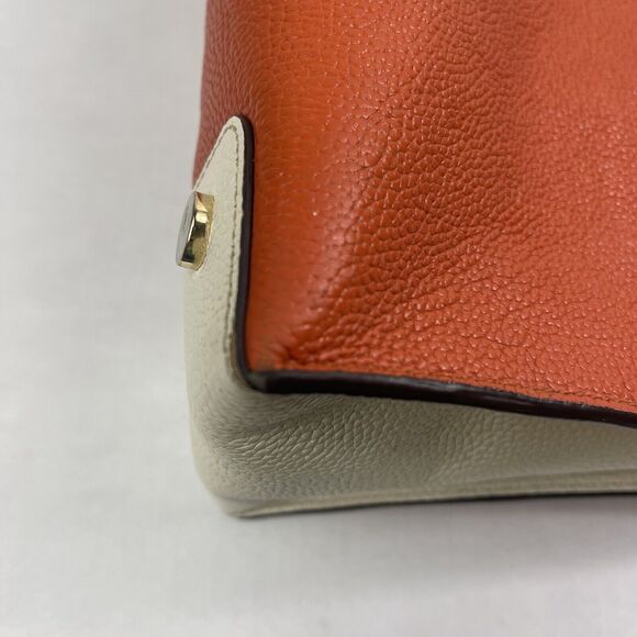 Michael Kors Studio Mercer Large Leather Tote Orange Acorn Handbag Purse Edgy - Picture 10 of 16